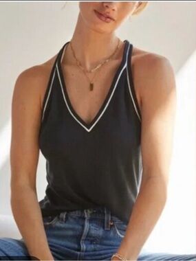 Anthropologie Maeve Black & White Tank Top